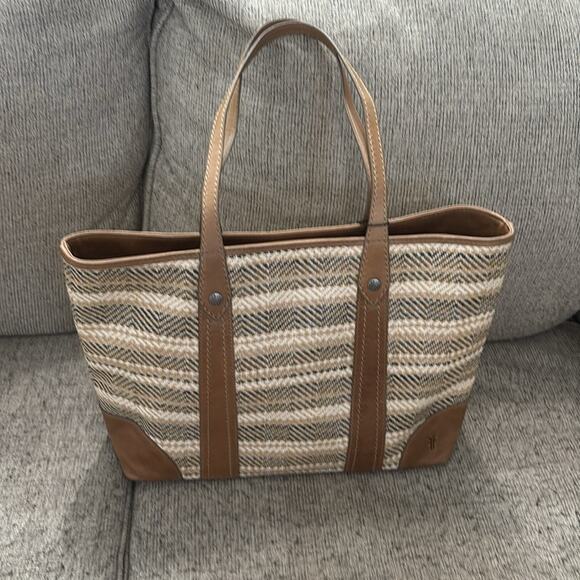 NWT Frye Melissa Straw Shopper Tote Handbag - Picture 3 of 5
